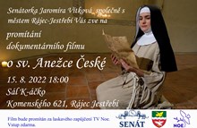 Promítání filmu o sv. Anežce České v Rájci-Jestřebí 15. 8. 2022